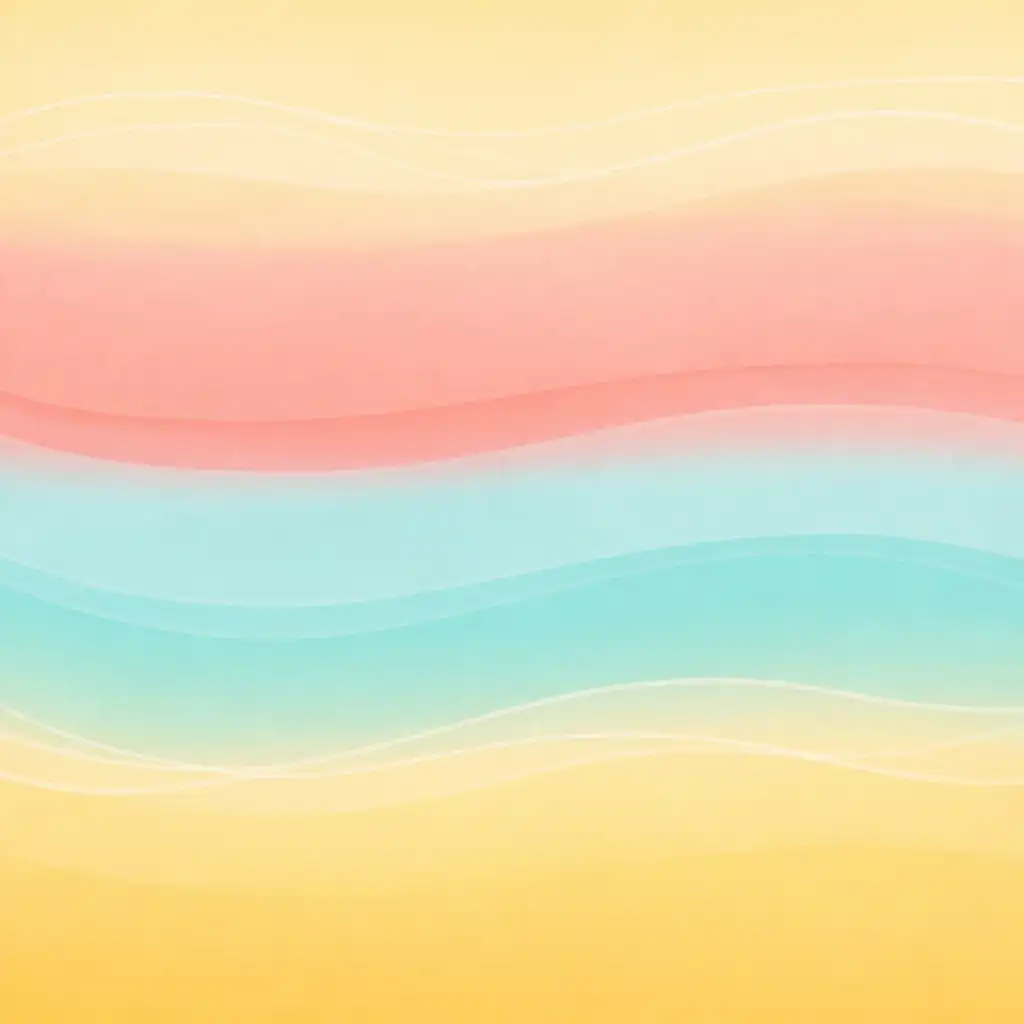 Farbpalette des Spiels mit Sandgelb, Koralle, Aqua und Sonnengelb